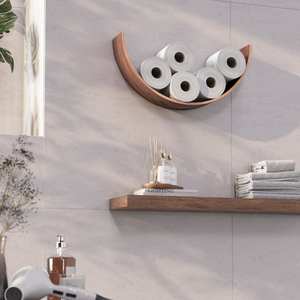 <b>Toilet</b> Paper Holder Wooden with Shelf Rustic <b>Toilet</b> Paper <b>Roll</b> Wall Mounted Tissue <b>Roll</b> Rack with Shelf Hanger for Bathroom - Product Image 4