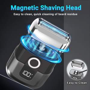 Mini rasoir électrique portable pour hommes avec écran LED, rasoir à grille rechargeable avec 3 lames flottantes pour le rasage du visage - Product Image 4