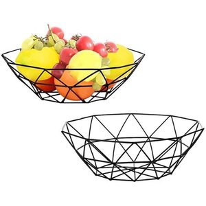 Home Decor Metal Iron <b>Wire</b> <b>Stackable</b> <b>Basket</b> Handle Metal Fruit Storage <b>Basket</b> Stand for Kitchen Fruit Vegetable Storage Boxes - Product Image 1