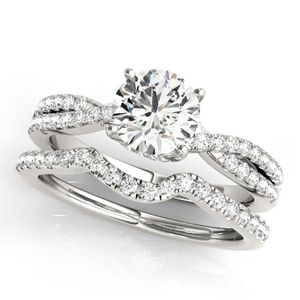 Round Cut Moissanite Minimalist Style Rose Gold Bridal <b>Set</b> Wedding <b>Ring</b> with Prong Setting for <b>Women</b> - Product Image 3