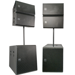 Système de sonorisation professionnel actif/passif pour concerts en extérieur, scène suspendue, église, avec caisson de basses de 10 pouces et 18 pouces, et enceintes line array. - Product Image 3