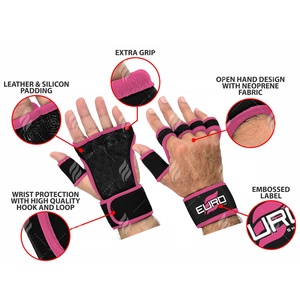 Guantes de Gimnasio de Neopreno Resistentes al Por Mayor, Diseño de Medio Dedo, Agarre Acolchado, Soporte para Muñeca, Transpirables y Cómodos - Product Image 6