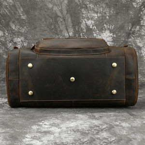Custom Professional Genuine Leather <b>Overnight</b> <b>Bag</b> Luxury Travel Duffel <b>Bag</b> Blank Vegetable Leather High End Duffel <b>Bags</b> - Product Image 4