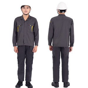 Conjunto de uniforme de trabajo de mezcla de algodón transpirable Unisex para trabajadores de fabricación - Product Image 4