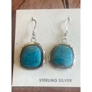 Elouise Kee Turquoise & Sterling <b>Silver</b> <b>Drop</b> <b>Earrings</b> for Gift Occasions - Product Image 2
