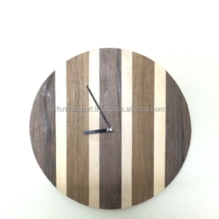 Modern Wood Wall Clock Artistic round Design with Multi-Functional Tabletop Vase and Hanging for Anniversary by RF Crafts