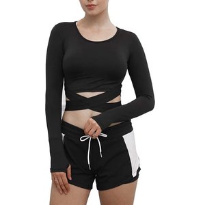 Conjunto de Ropa de Yoga de 5 Piezas de Alta Calidad Personalizable, Traje Deportivo para Correr, Gimnasio, Verano, Fitness, Ajustado, Tallas Grandes, Transpirable para Mujer - Product Image 4