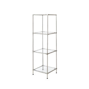 Organisateur moderne à quatre niveaux en métal et en verre Ensembles empilables Stockage multifonctionnel à expansion modulaire - Product Image 1