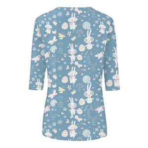 Camisetas de Algodón de Pana para Mujer de Alta Calidad, Ecológicas, Ajustadas, Transpirables, Diseño Personalizado, Patrón 3D, Moda en Venta - Product Image 2