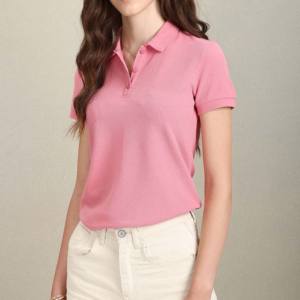 Polos transpirables de secado rápido, venta al por mayor de alta calidad, polos de algodón para mujer, ropa de calle informal, camisas con logotipo personalizado - Product Image 5