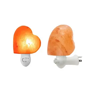 Mini lámpara de pared de sal de roca en forma de corazón, rosa claro, de alta calidad, personalizable, para empresas de Rock-Sian - Product Image 6