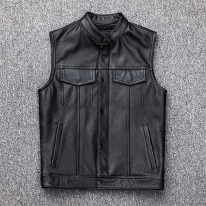 2025 cuir gilet personnalisé taux de vente entier hommes gilet en cuir Top qualité taux de vente entier - Product Image 6