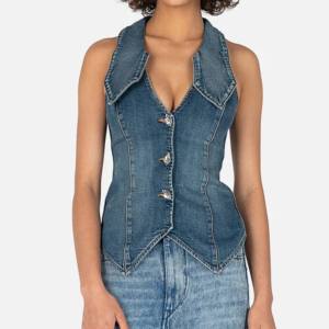 เสื้อโค้ทแฟชั่นใหม่ปี 2026 เสื้อผ้าลำลอง เสื้อกั๊กยีนส์แขนกุดผ้าฝ้าย เสื้อแจ็คเก็ตผู้หญิง เสื้อผ้าสตรีทแวร์ฤดูใบไม้ผลิ ฤดูใบไม้ร่วง สำหรับสาวๆ - Product Image 1