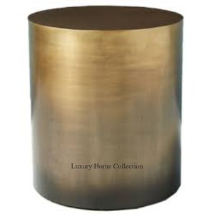 โต๊ะโลหะทรงกระบอกดีไซน์เรียบง่ายมีลักษณะหรูหราหรูหราหรูหราเงาเงาทองเหลืองโบราณที่วางตรงกลางโต๊ะแบบเน้น - Product Image 1