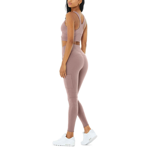 Nueva llegada conjunto de Yoga de cintura alta deporte Fitness sin costuras ropa deportiva sin mangas niñas Fitness mujeres conjuntos de yoga - Product Image 2