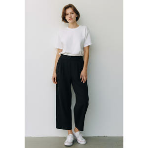 <b>Women's</b> Relaxed Fit <b>Black</b> <b>Trousers</b> with <b>Elastic</b> <b>Waist</b> Detail Comfortable Pants & <b>Trousers</b> for <b>Women</b> - Product Image 2