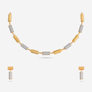 Collier vintage plaqué or 18 carats avec zircon 187607, ensembles de bijoux fins pour cadeau de fête, anniversaire - Product Image 1
