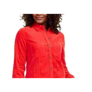 Camicia da Lavoro Rossa in Popeline per Donna Charter Club, Taglia Piccola, Tinta Unita, con Colletto e Bottoni, Semplice Camicia da Ufficio con Tasche - Product Image 2
