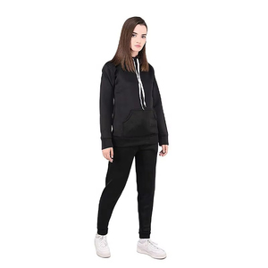 Women's Winter Pullover Hoodie & Tracksuit <b>Set</b> 100% Cotton Fleece Eco-Friendly Customized Logo Full-Length Regular Fit - Product Image 3