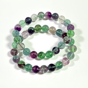 La última pulsera clásica de cuentas de fluorita de 8mm y 10mm, joyería de piedra preciosa de cristal colorido para uso diario y de aniversario - Product Image 1