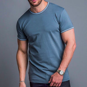 Camiseta transpirable y seca de cuello redondo para hombre, camiseta de manga corta 100% algodón para hombre - Product Image 4