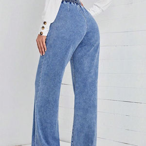 Pantalones Vaqueros de Mezclilla para Mujer, Moda de Verano, Venta Caliente, Alta Calidad, Personalizados, Rotos, Estilo Urbano, Jeans Sólidos para Mujer - Product Image 2