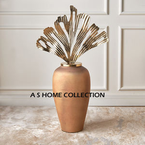 Florero más caro Florero de metal con acabado dorado brillante decorado de alta calidad con tapa para decoración de pisos - Product Image 1