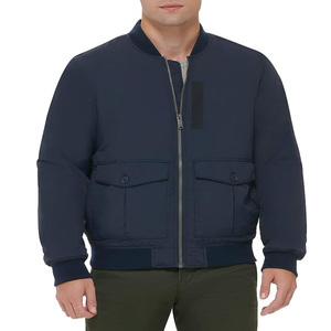 Chaqueta bomber de estilo callejero de nailon de alta calidad personalizada en blanco, chaqueta bomber hecha a medida de nailon y poliéster para hombre - Product Image 3