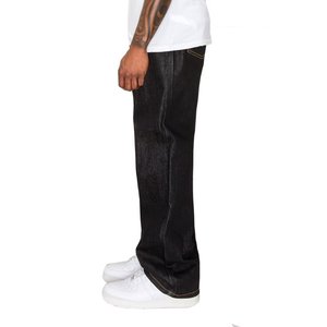 กางเกงยีนส์ทรงตรงผู้ชาย สไตล์ลำลอง เอวกลาง สีดำ ป้องกันการโจรกรรม ระบายอากาศ แห้งเร็ว น้ำหนักเบา ผ้าฝ้าย 100% ใส่ได้ทั้งฤดูหนาวและฤดูร้อน หลายขนาด - Product Image 4