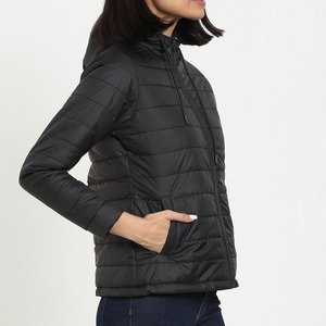 Women's <b>Quilted</b> Puffer Jacket New Fashion Winter Warm Bubble <b>Hoodie</b> with Cotton Filling Printed Woven Fabric Heated Breathable - Product Image 3