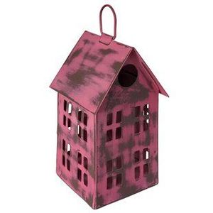 เชิงเทียนโลหะทรงหอคอยสีขาวคลาสสิก พร้อมลวดลายดาวและช่องหน้าต่าง สไตล์บ้านไร่แบบอเมริกัน - Product Image 2