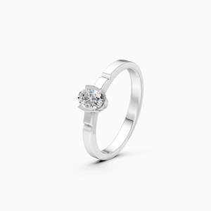 Anillo Solitario Moderno con Diamante Cultivado en Laboratorio, con un Brillo Diario, con 0.25 Ct |   En oro amarillo, blanco y rosa de 9 quilates - Product Image 1