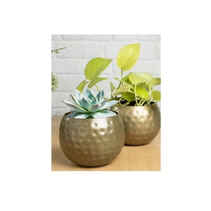 Floreros antiguos de cobre Precios al por mayor Maceta de metal Personalizar Hierro Antiguo conjunto de 3 macetas y jarrones de metal Deco - Product Image 6