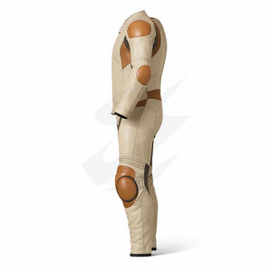 Traje de Cuero para Motociclismo, Mono de Protección para Motocicleta en Color Bronceado, Logotipo Personalizado, Ropa de Motociclista al por Mayor - Product Image 5