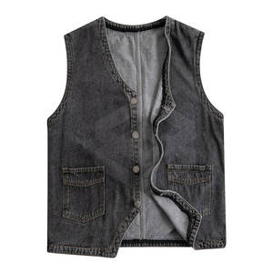 Chaleco vaquero de invierno transpirable informal de algodón 100% de alta calidad para hombres-Precio razonable prendas de vestir exteriores personalizables - Product Image 6