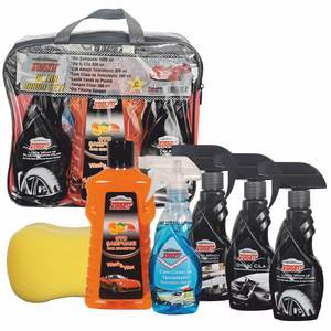 Autokit FA1-205 Juego de Cuidado para Autos de Alta Calidad, Limpiador Multiusos, Pulimento para Interiores de Ventanas, Limpiador de Neumáticos, Esponja Premium - Product Image 1