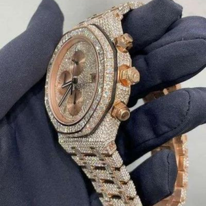 Montre analogique de haute qualité DEF Lab Moissanite, boîtier en acier inoxydable 20 mm, fenêtre en verre diamant incolore, nouveau mouvement Miyota pour un style luxueux et branché - Product Image 2