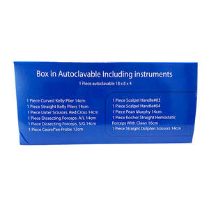 ANAAIF Caja de Acero Inoxidable Autoclavable con 11 Instrumentos Quirúrgicos Alicates Tijera Fórceps Sonda Bisturí para Cirugía de Mano - Product Image 3