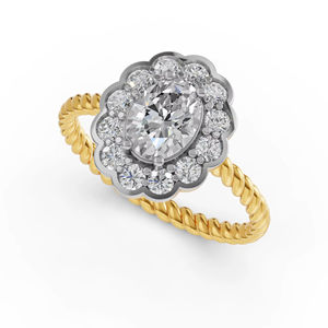 Anillo de bodas de oro sólido de 18 quilates para mujer 1.52cts VS Clarity EF Color Lab Grown Oval Cut Diamond IGI Certified Jewelry para fiestas - Product Image 1