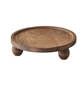 Plateau de service rond en bois pur, parfait pour la cuisine, l'hôtel, le restaurant, élégant et fonctionnel - Product Image 5