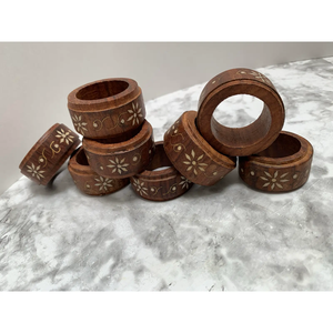 Handmade <b>Wooden</b> <b>Napkin</b> <b>Rings</b> Elegant <b>Napkins</b> Holder for Weddings and Special Occasions Tabletop Decor - Product Image 2