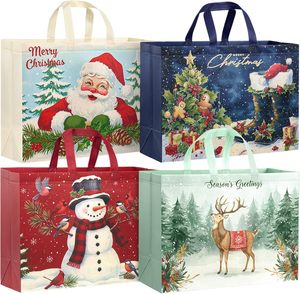 <b>Extra</b> <b>Large</b> Reusable Non-Woven <b>Bag</b> Custom logo Eco friendly products Printing Zipper Top Christmas <b>Gift</b> <b>Bags</b> Handles <b>Gift</b> Tag - Product Image 1