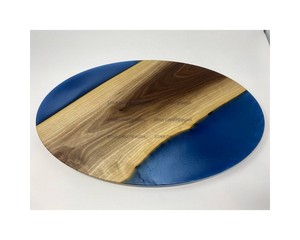 Decoración de la barra del hogar de alta calidad Personalizar Cuadrado Redondo Resina de madera epoxi Mejor posavasos con juego de soporte - Product Image 4