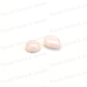 Cabochon en forme de poire poli à la main en quartz rose naturel de haute qualité 12x16mm bijoux faits à la main en or 14 carats avec pierres précieuses en vrac - Product Image 3