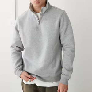 Street Style meilleure qualité hommes sweats à capuche 100% coton tenue décontracté quart Zip pull sweat pour hommes - Product Image 1