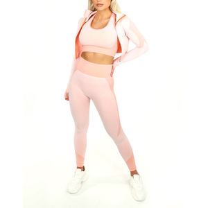 Custom logo <b>Women</b> Outfits Workout Fitness Jogger 3 Pieces <b>Leggings</b> Set Yoga Jacket <b>Flare</b> Pant <b>Women</b> Tracksuit Set 2026 - Product Image 1