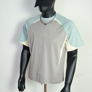 T-shirt en coton 100% personnalisé de haute qualité avec logo brodé, design coupé, coupe oversize, tissu mélangé, couleurs variées - Product Image 1