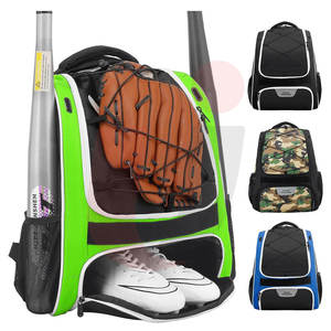 กระเป๋าเบสบอลแบบสปอร์ต ผลิตตามสั่ง (OEM) ความจุขนาดใหญ่ ผ้าฝ้ายผสมโพลีเอสเตอร์ หนัง  ใส่โลโก้ทีม หมายเลข  กันน้ำ ทนทาน น้ำหนักเบา - Product Image 1