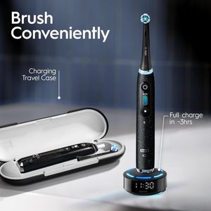 <span class=keywords><strong>Oral</strong></span>-<span class=keywords><strong>B</strong></span> serie iO 10 spazzolino elettrico ricaricabile nero <span class=keywords><strong>sensore</strong></span> di <span class=keywords><strong>pressione</strong></span> visibile Timer da 2 minuti 7 impostazioni di pulizia 4