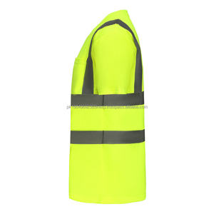 เสื้อผ้าทำงานสะท้อนแสงแบบระบายอากาศสำหรับผู้ชาย เสื้อยืดเรืองแสงแห้งเร็ว ปรับแต่งโลโก้ได้ ชุดยูนิฟอร์มทำงานสำหรับผู้ชาย - Product Image 3